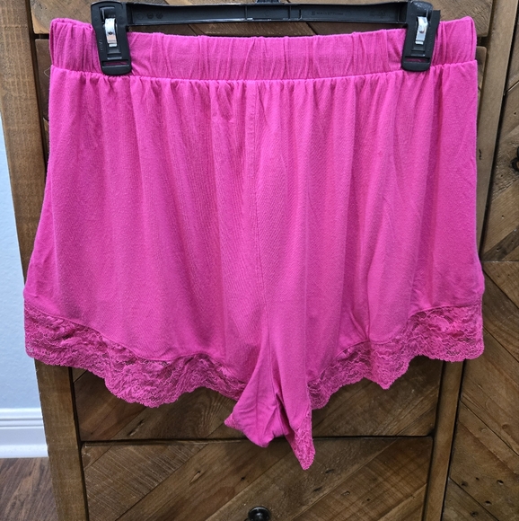 Torrid Hot Pink Super Soft Lace Trim Sleep Shorts High Waisted Pj Short 0X - Picture 3 of 6